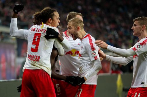 RB Leipzig feierte gegen Werder Bremen einen Last-Minute-Sieg. Foto: dpa-Zentralbild