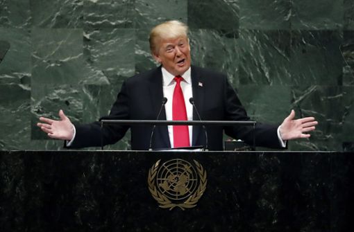 US-Präsident Trump schimpfte bei seinem Auftritt vor den Vereinten Nationen auf den hohen Ölpreis. Foto: AP