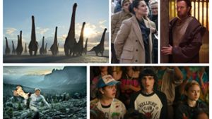 Unsere Streaming-Empfehlungen fürs Wochenende: „Ein Planet vor unserer Zeit“, „Borgen“, „Obi-Wan Kenobi“, „Stranger Things“, „Wild Republic“ (von links oben im Uhrzeigersinn) Foto: Apple TV+, Netflix (2), Disney+, Magenta TV