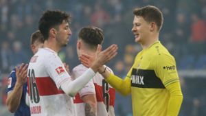 Wer gewinnt die Wette der VfB-Profis? Atakan Karazor (li.) oder Alexander Nübel? Foto: Baumann/Hansjürgen Britsch