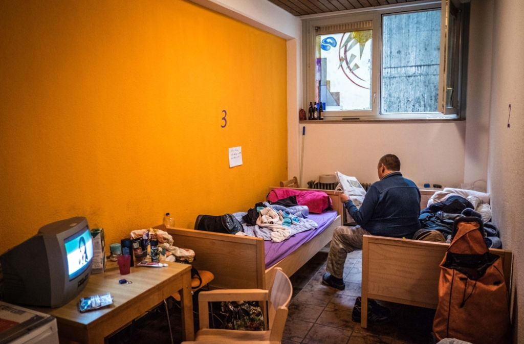 Ein Blick in eine Notunterkunft in Stuttgart Foto: Lichtgut/Max Kovalenko