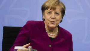 Bundeskanzlerin Angela Merkel (CDU) spricht nach einem Treffen im Kanzleramt auf einer Pressekonferenz. Foto: dpa/Markus Schreiber