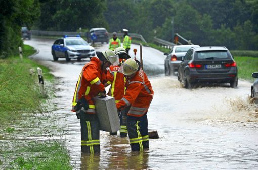 Beim Hochwasser im Juni 2016 waren bei Steinheim Straßen geflutet. Foto:  
