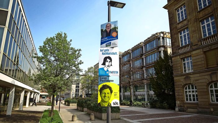 Zehntausende von Wahlplakaten in Stuttgarts Straßen
