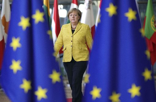 Bundeskanzlerin Angela Merkel beharrt beim EU-Gipfel in Brüssel auf einer solidarischen Verteilung der Flüchtlinge in den Mitgliedstaaten der Europäischen Union. Foto: AP