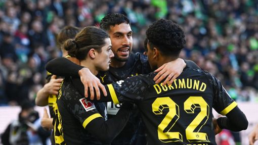 Welches Gesicht zeigen die  Dortmund nach einem enttäuschenden 1:1 in der Bundesliga gegen Wolfsburg in der Champions League? Foto: dpa/Swen Pförtner