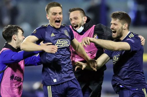 Dinamo Zagreb steht sensationell im Viertelfinale der Europa League. Foto: AFP/DAMIR SENCAR