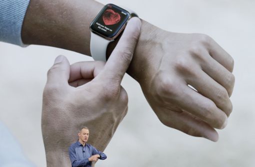 Mit einem EKG-Sensor kann die neue Apple-Watch auch Herztöne lesen. Foto: AP