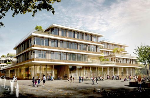 Die neue Josef-Schwarz-Schule in Heilbronn wird finanziert von der Dieter Schwarz Stiftung. Foto: Behnisch Architekten
