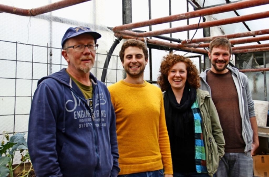 Andreas Zeger, Laurens Rinke, Jana Raschke und Nico Wilczek (v.l.)  vom Vorstand des Vereins Chloroplast. Foto: Martin Braun