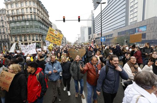 Proteste in Brüssel Foto: imago images/Belga/HADRIEN DURE