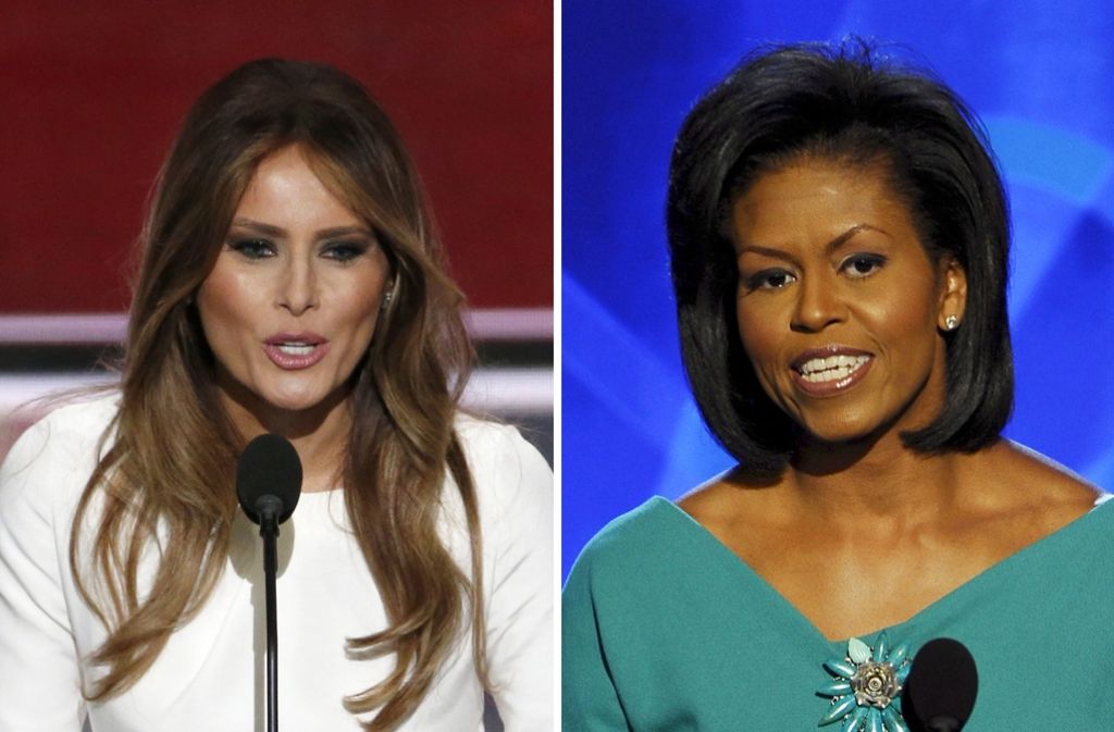 Melania Trumpf (links) soll die Rede von Michelle Obama abgekupfert haben.