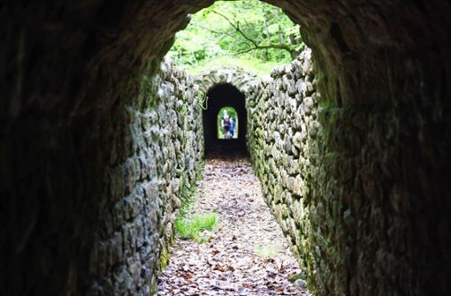 Mannshohe Tunnel mitten im militärischen Sperrgebiet: Pirschgänge als jagdhistorisches Denkmal im Böblinger Wald Foto: Stefanie Schlecht