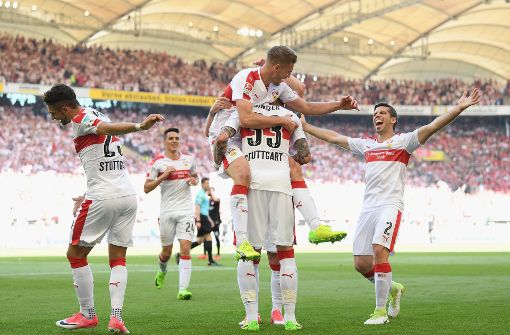 Die Spieler des VfB Stuttgart konnten gegen Würzburg vier Mal jubeln. Foto: Bongarts