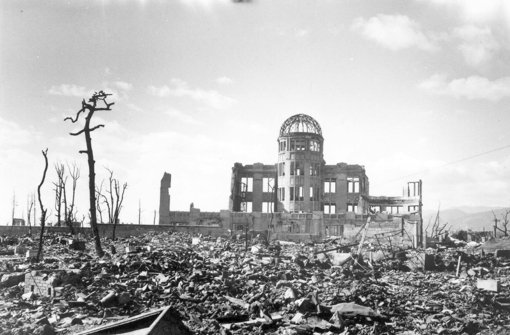 Am 6. August 1945 fiel die Atombombe auf Hiroshima. Das bild zeigt den sogenannten „A-Bomb-Dome“, Reste eines Verwaltungsgebäudes in der Stadt. Foto: dpa/PEACE_MEMORIAL_MUSEUM