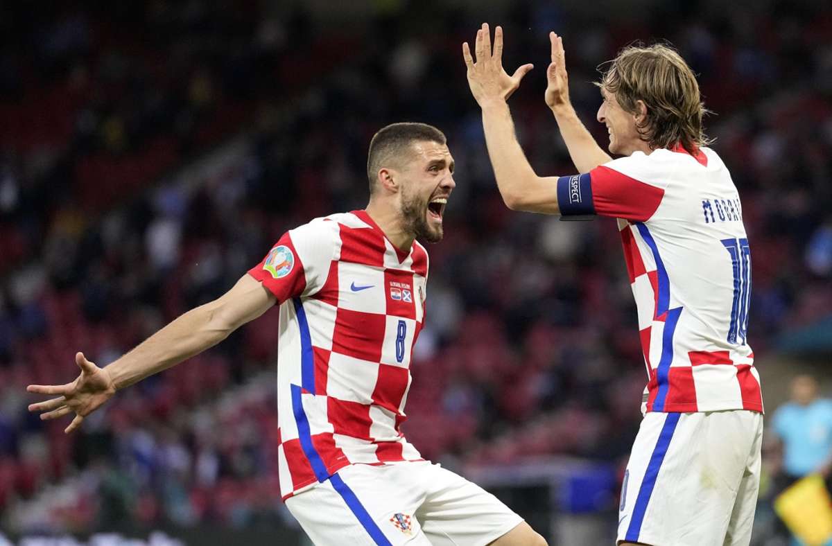 Schaffen Mateo Kovacic (links) und Luka Modric mit Kroatien den Coup gegen Spanien?