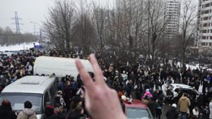 Am Tag der Beerdigung hielten sich die Festnahmen in Moskau in Grenzen. Foto: dpa/Uncredited
