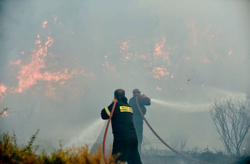 In Griechenland kämpfen Rettungskräfte gegen die Waldbrände.