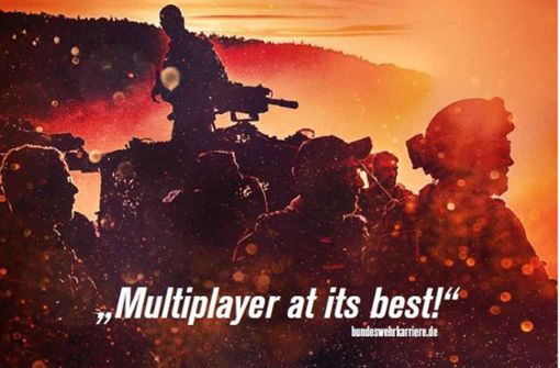 Ausschnitt aus der Plakatkampagne der Bundeswehr auf der Gamescom. Foto: Bundeswehr