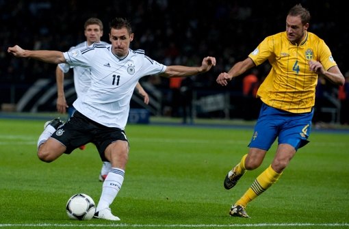Dass es am Ende nicht zum Sieg für das deutsche Team reichte, lag nicht an Miroslav Klose. Klicken Sie sich durch die Noten für die Nationalspieler. Foto: dapd
