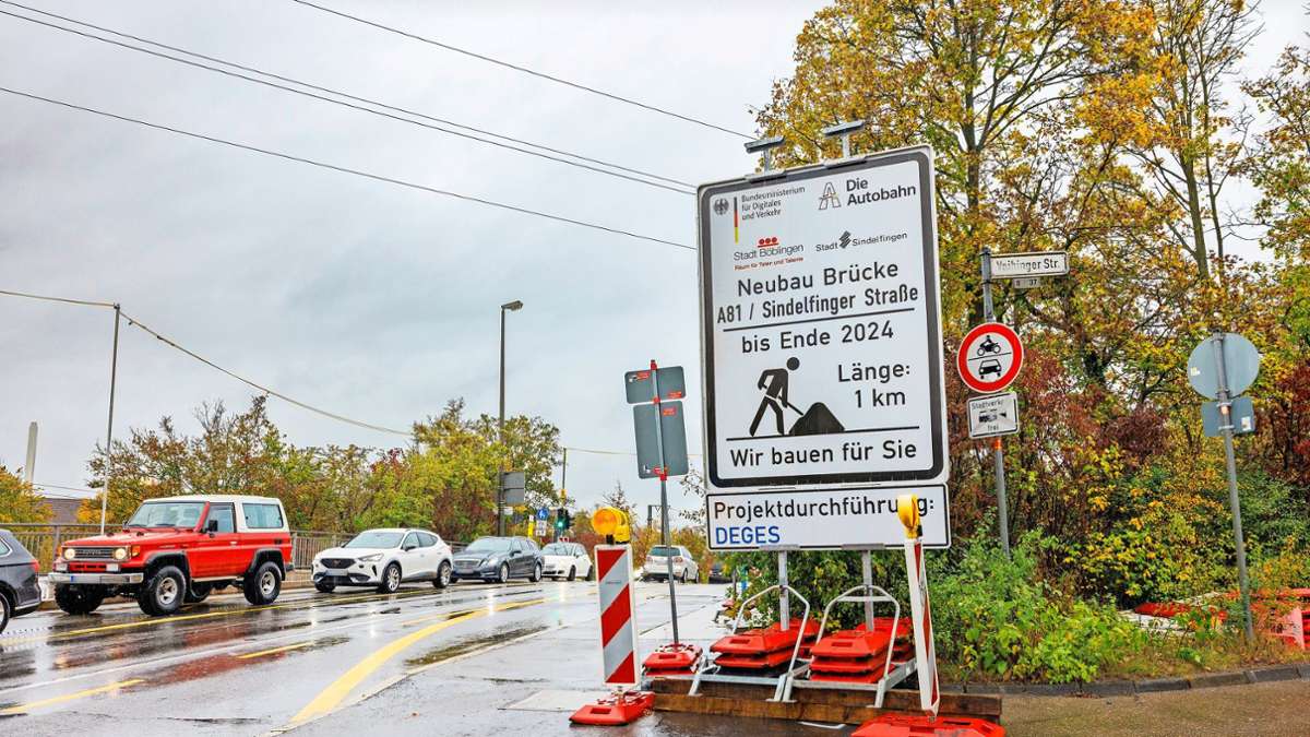 Ausbau der A 81 bei Böblingen: Sperrung der Brücke wird vorzeitig aufgehoben