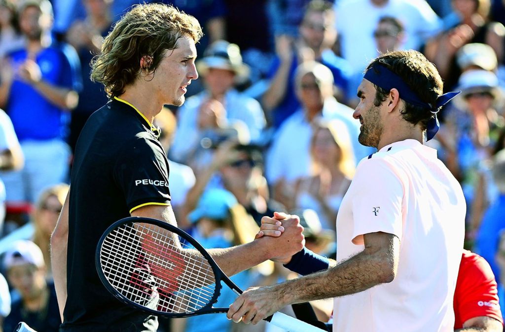Rivalen auf dem Platz – neben dem Platz im gleichen Team: Alexander Zverev (links) und Roger Federer.