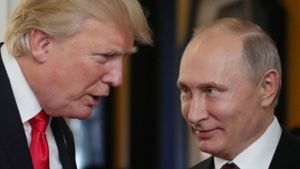 Die Präsidenten Trump und Putin treffen am Montag aufeinander. Foto: AFP