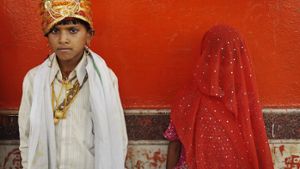 Eine Kinderhochzeit in Indien im Jahr 2010. Foto: AP
