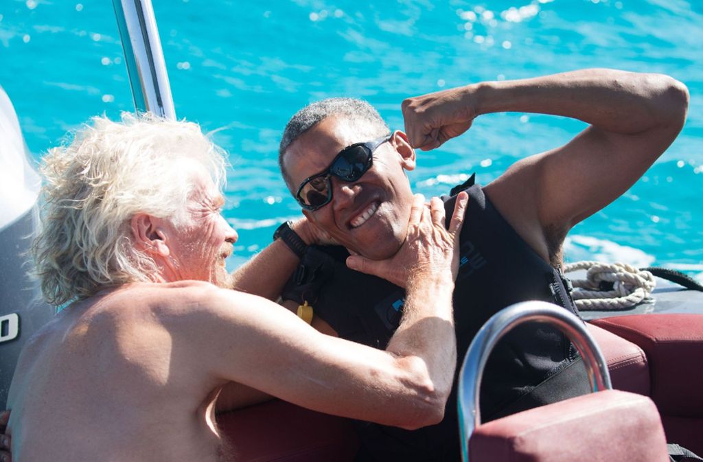 Die Bilder zeigen einen sichtlich entspannten Obama.