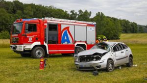 Ford überschlägt sich und landet in Wiese – zwei Schwerverletzte