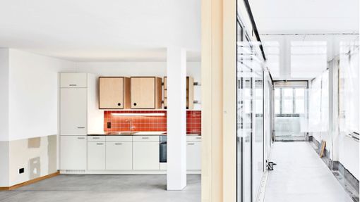 War mal ein Büro, wird jetzt in lauter kleine Wohnungen umgebaut – Projekt Lise+Lotte von dem Architekten Axel Humpert  und seinem Büro BHSF Architekten aus Zürich. Foto: BHSF