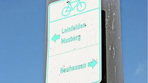Die bisherige Beschilderung der Radwege in Leinfelden-Echterdingen ist lückenhaft und enthält keine Kilometerangabe Foto: Natalie Kanter
