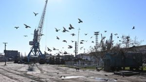 Mehrere mit Getreide beladene Schiffe sind aus dem Hafen der ukrainischen Stadt Berdjansk verschwunden. Foto: IMAGO/SNA/Karsten Schmalz