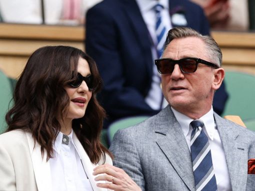 Daniel Craig und seine Frau Rachel Weisz beim Herren-Finale von Wimbledon. Foto: getty/ADRIAN DENNIS / AFP