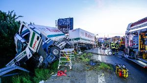 Schwerer LKW-Unfall auf der Autobahn 81. Foto: 7aktuell