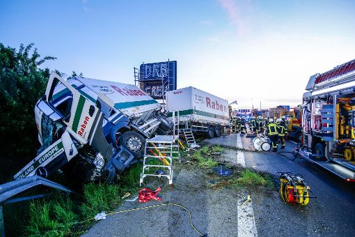 Schwerer LKW-Unfall auf der Autobahn 81. Foto: 7aktuell