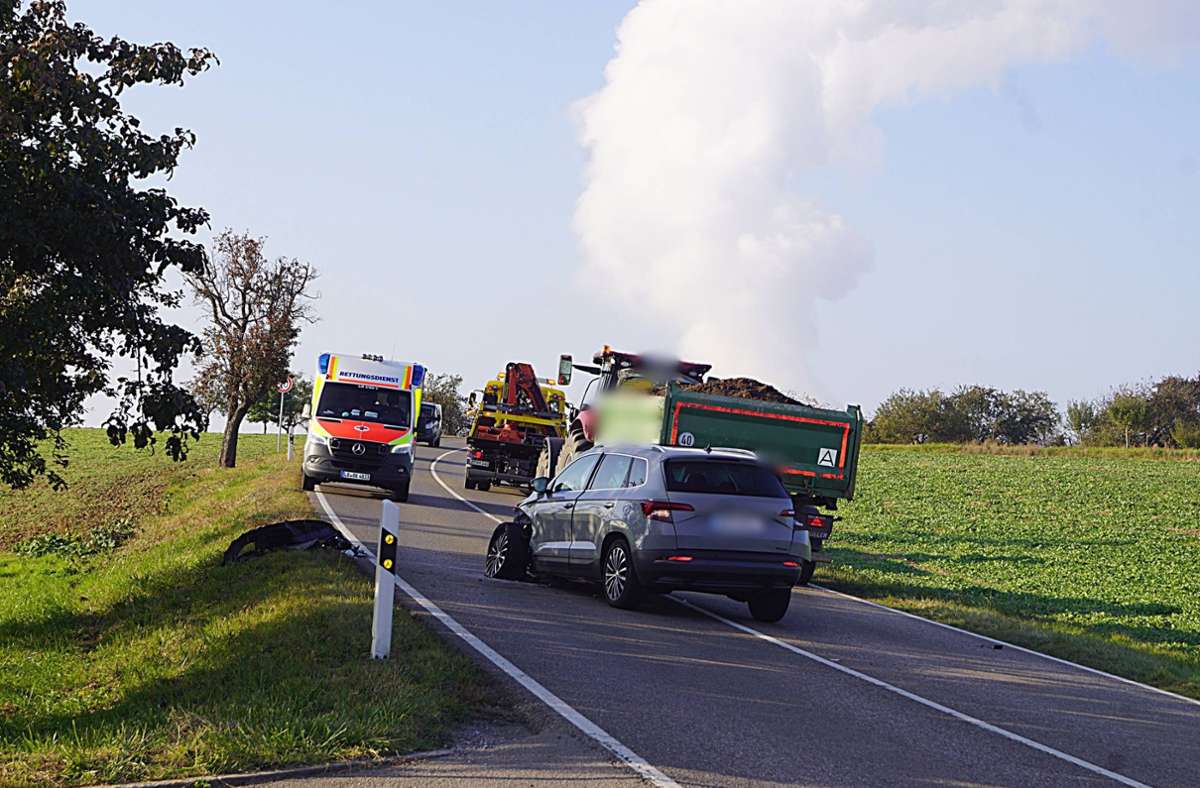 Unfall auf der L1115 bei Mundelsheim