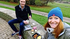 Katrin Beißert trifft sich einmal die Woche mit einem Kommilitonen für ein Mensamenü im Park. Foto: privat