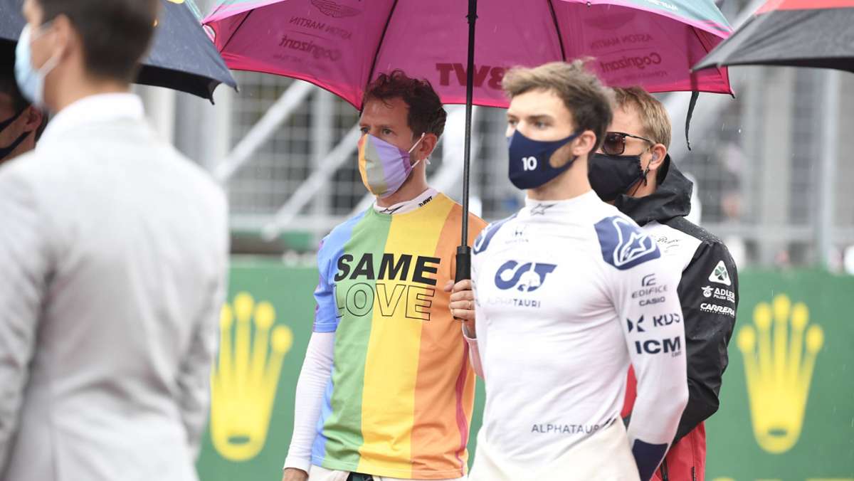 Formel-1-Rennen in Ungarn: Vettel bekommt Verwarnung für Regenbogen-T-Shirt