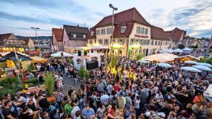 Großer Andrang und Stimmung auf dem Bengelplatz im Juli 2016 Foto: Stadt Winnenden