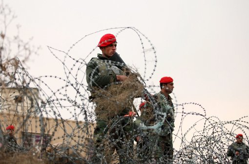 Afghanische Sicherheitskräfte nahe des US-Stützpunkts Bagram. Foto: dpa