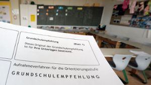 Lehrervertreter halten die Unverbindlichkeit der Grundschulempfehlung für einen Fehler. (Symbolbild) Foto: dpa/Bernd Weissbrod