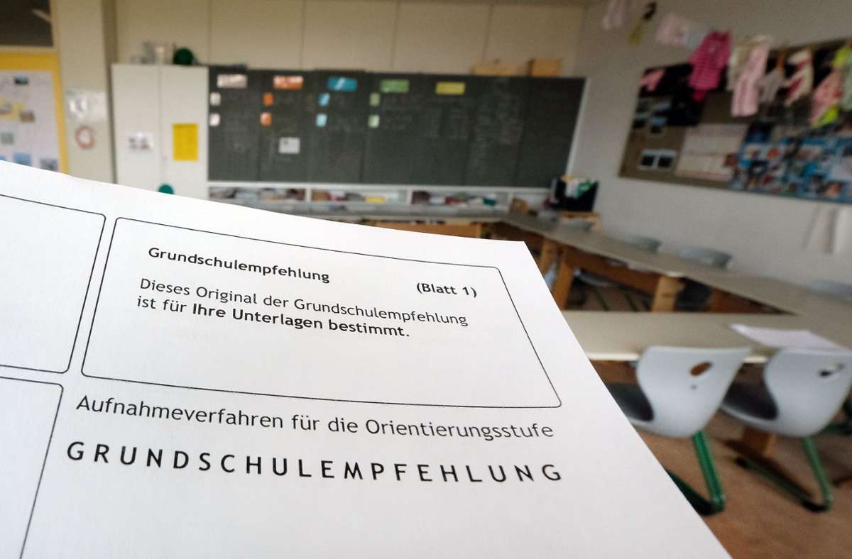 Lehrervertreter halten die Unverbindlichkeit der Grundschulempfehlung für einen Fehler. (Symbolbild) Foto: dpa/Bernd Weissbrod