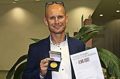Ausgezeichnet: Bei einer internationalen Erfindermesse in Nürnberg bekam Michael Siegloch eine Goldmedaille. Foto: /Krsticevic/Hofmeier