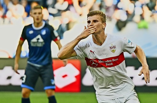 Timo Werner (20) bejubelt seine Tore künftig für RB Leipzig Foto: dpa
