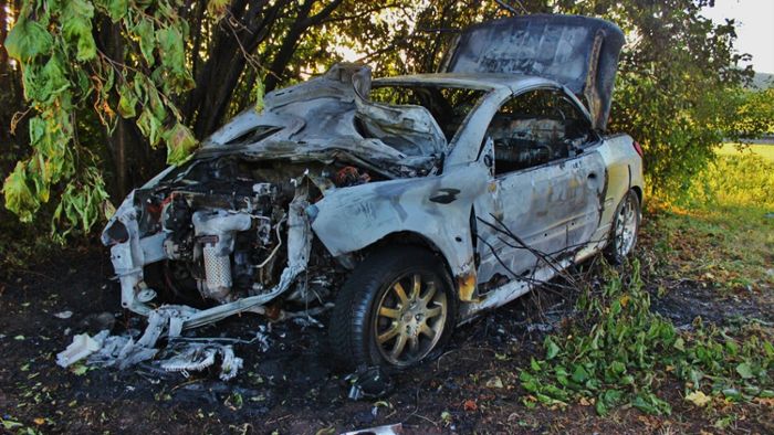 Auto von 20-Jährigem brennt komplett aus