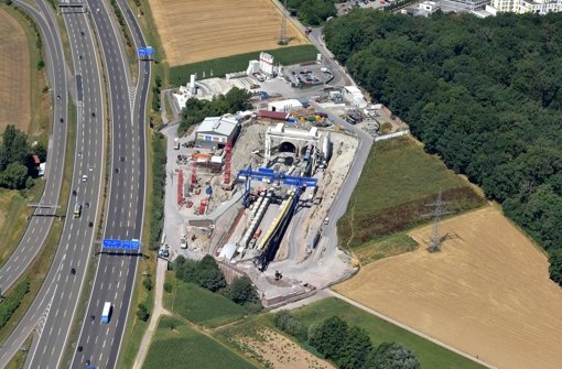 Die Bahn könnte eine Abfahrt von der A 8 zur Baustelle des Fildertunnels bauen. Ob sie das tut, ist offen Foto: Bahn/Arnim Kilgus