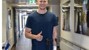 Sebastian Heymann hofft nach gelungener OP auf ein baldiges Comeback. Foto: RKH Kliniken/Frisch Auf Göppingen