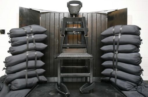 Die Exekutionskammer im Staatsgefängis von Utah nachdem Ronnie Gardner dort erschossen wurde. Foto: AP