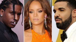 Rihanna war von 2009 bis 2016 in einer On-off-Beziehung mit Drake (r.). Heute ist sie mit A$AP Rocky (l.) liiert. Foto: John Nacion/starmaxinc.com/ImageCollect / imago/Future Image / action press